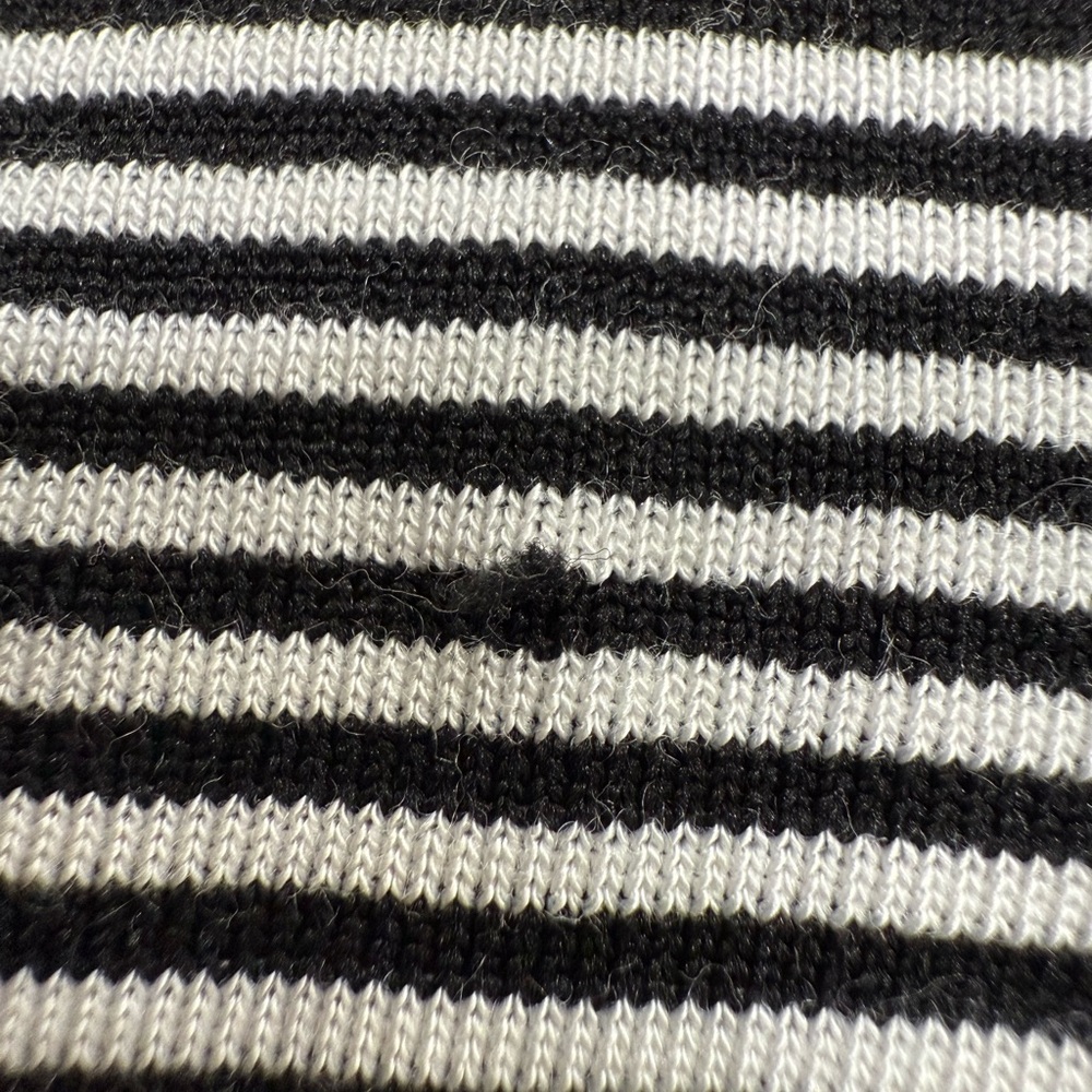 Sleeveless Striped Midi Dress Smocked Bodice L/XL Black and White LARK + GREY - Picture 7 of 7